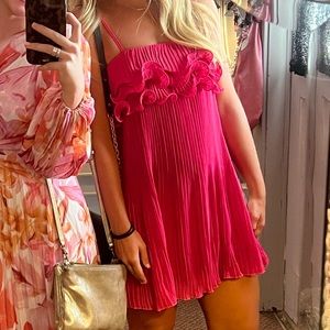 Pink ruffle dress